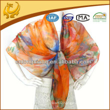 custom design digital printed 8mm silk chiffon scarf